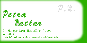 petra matlar business card